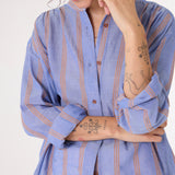 Ella Gold Blouse - Blue