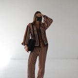 Brixlynn Trousers - Cherrywood Stripe