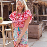 439 Chiffon Mix Print Skirt - Multi