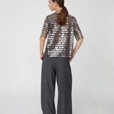 Seethrough Sequins Top - Smoky Rose