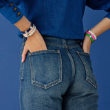 Colorful Silver Bracelet - White