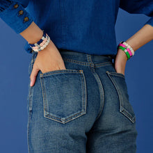 Load image into Gallery viewer, Simone a Bordeaux Colorful Silver Bracelets
