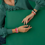 Colorful Silver Bracelet - Red