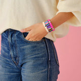 Colorful Silver Bracelet - Pink Candy