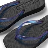 Tapered Platform Transparent Flip Flop - Black Luminous