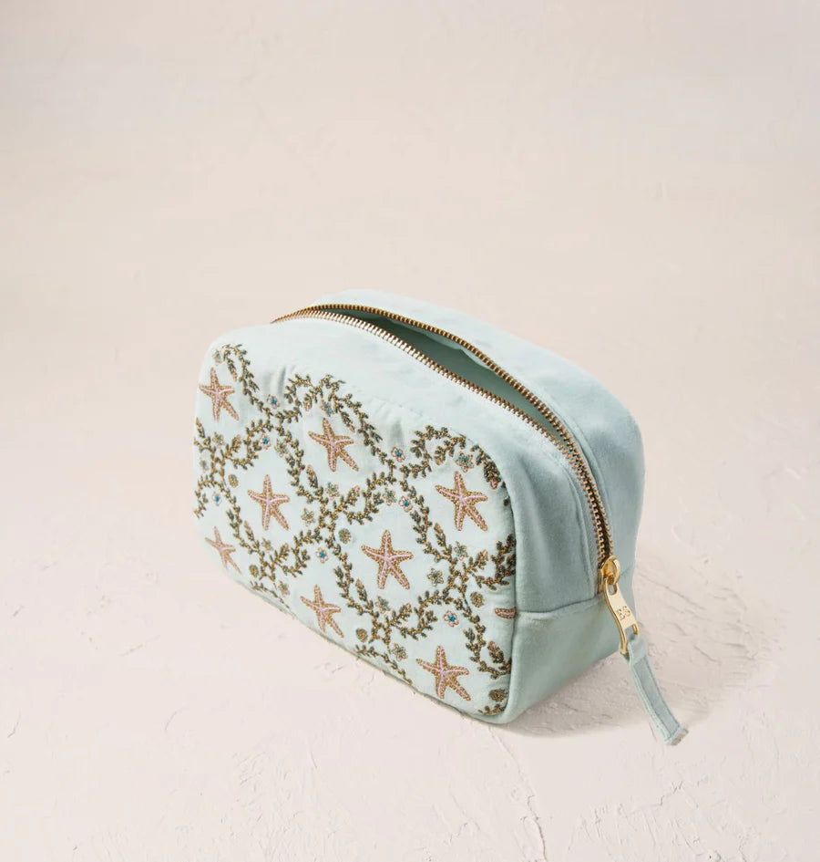 Starfish Garden Makeup Bag - Ice Blue