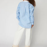Striped Shirt With Scallops - Blue Stripes