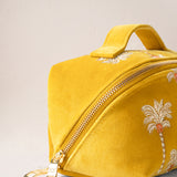 Sunrise Palms Open Flat Makeup Bag - Mustard Yellow