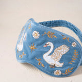 Swan Garden Eye Mask - Dusky Blue