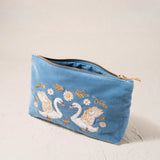 Swan Garden Mini Pouch - Dusky Blue