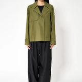 Niwl Short Trenchcoat - Winter Moss