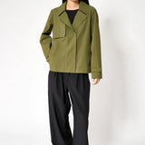 Niwl Short Trenchcoat - Winter Moss