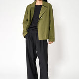 Niwl Short Trenchcoat - Winter Moss