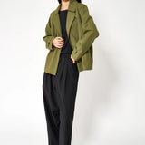 Niwl Short Trenchcoat - Winter Moss