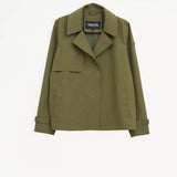Niwl Short Trenchcoat - Winter Moss