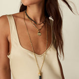 Tusk Pendant Necklace - Indian Agate