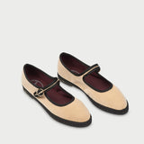 Theodora Mary Jane Shoes - Beige/Black