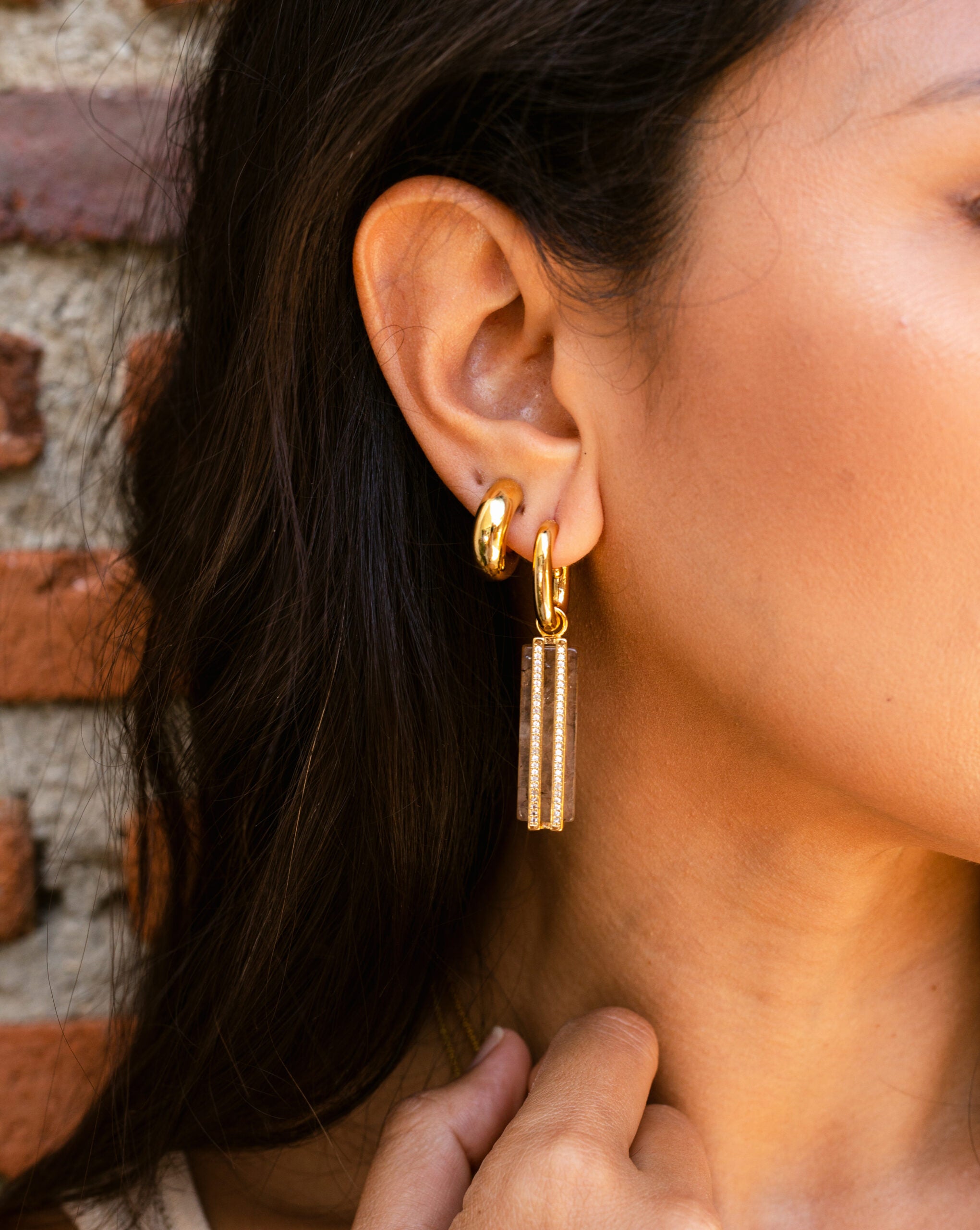 Drop Earrings - Smokey Quartz