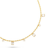 Adjustable CZ Drop Necklace - Gold