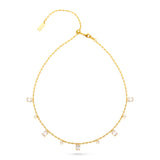 Adjustable CZ Drop Necklace - Gold