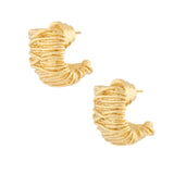 Textured Nugget Earrings - Gold
