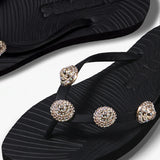 Tapered Pearl Formentera Flip Flop - Black