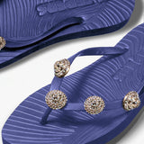 Tapered Pearl Luminous Flip Flop - Blue