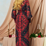 Adelita Dress - Black/Red