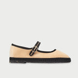 Theodora Mary Jane Shoes - Beige/Black