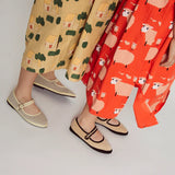 Theodora Mary Jane Shoes - Beige/Black