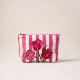 Tulip Stripe Mini Pouch - Pink