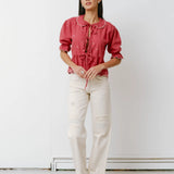Ana Tie Blouse - Vintage Red