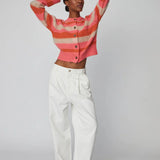 Two-Toned Cotton Jeans - White