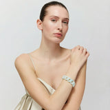 Flat Chain Bracelet - Cloud Marble