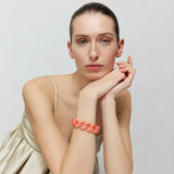 Flat Chain Bracelet - Watermelon Marble