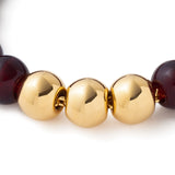 Mini Beads Necklace - Bordeaux/Gold