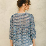 Viti Gathered Top - Blue