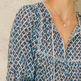 Viti Gathered Top - Blue
