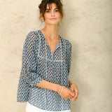 Viti Gathered Top - Blue