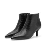 Vera Croco Boots  - Black