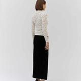 RWDelicia Lace LS T-Neck T-Shirt - Ivory