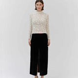 RWDelicia Lace LS T-Neck T-Shirt - Ivory