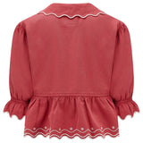 Ana Tie Blouse - Vintage Red