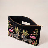Wild Zebra Palm Everyday Pouch - Charcoal