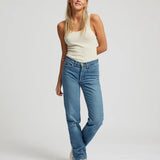 Organic Rib Tank Top - Ivory White