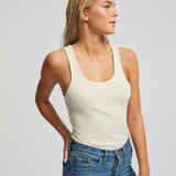 Organic Rib Tank Top - Ivory White