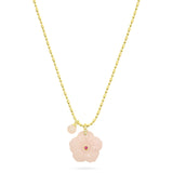 Flower Pendant Necklace - Rose Quartz