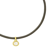 Leather Cord Choker - CZ