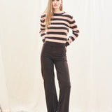 Stripe Crew Jumper - Pluto/Skin