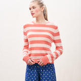 Stripe Crew Jumper - Cerise/Powder Puff